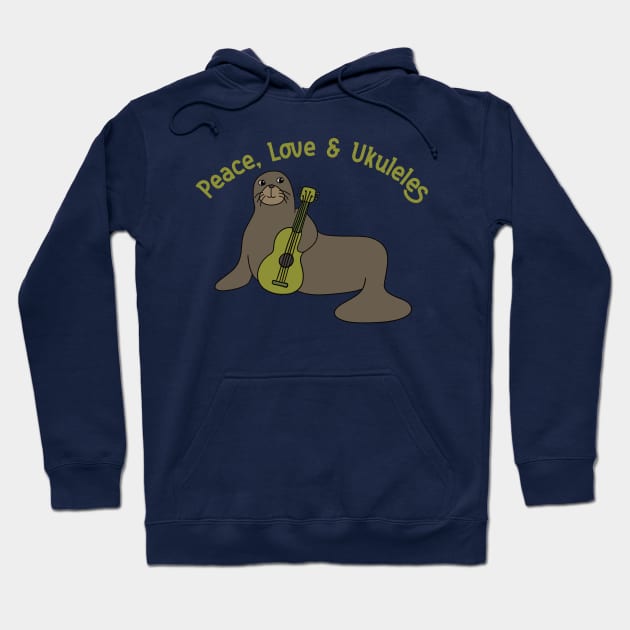 Peace, Love and Ukuleles Hoodie by Alissa Carin